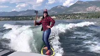 Lisa Longball as a Wakesurfing Lumberjack