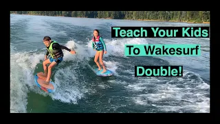 Teach your kids to wake surf double!