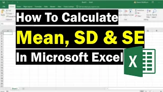 Calculating Mean, Standard Deviation & Error In Excel