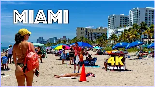 【4K】𝐖𝐀𝐋𝐊 ➜ ☘️ Beach 🇺🇸 USA 🇺🇸  walking tour ! Miami - Hollywood Beach