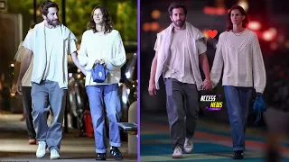 Jake Gyllenhaal and girlfriend Jeanne Cadieu sweetly hold hands on date night in NYC#jakegyllenhaal