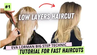 How to Cut a Low Frontal Cascade Haircut Step by Step | Women's Haircut Tutorial 2023 by Eva Lorman