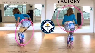 Most hula hoop spins around the bum in three minutes - Guinness World Records