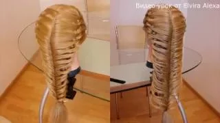 Коса Рыбий хвост в технике трёх кос. Видео-урок Hairstyle tutorial