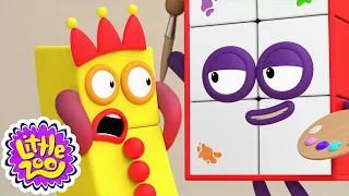 Numberblocks and Arty Maths | Stampolines cartoons for Kids | @LittleZooTV