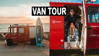 VAN TOUR | Fire Truck Mercedes Benz 508 Converted to Tiny House for Van Life
