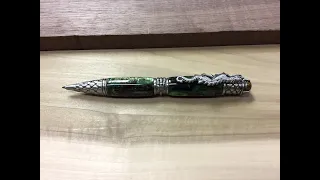 Turning the Dragon Twist Pen in antique pewter