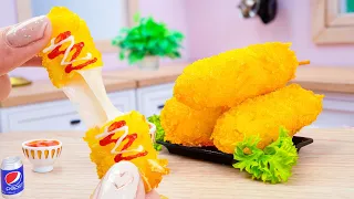 Cheesy Miniature Fried Korean Mozzarella Corn Dog Recipe 🌭 Best Of Miniature Cooking Food