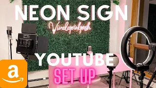 AMAZON DIY GRASS WALL NEON SIGN YOUTUBE SET UP