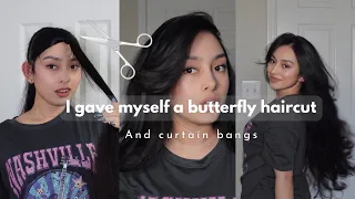 HOW TO GET BUTTERFLY HAIRCUT AT HOME | DIY Layers and bangs….*please don’t kill me Brad Mondo*