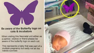 If you ever see a purple butterfly on a crib, don't ask the parents what it means