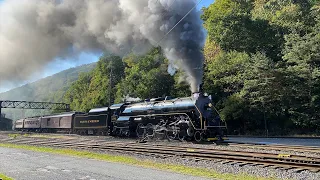 Reading & Northern T-1 2102 Steam Train @ Port Clinton w/ Fall Foliage Train (10/1/23)