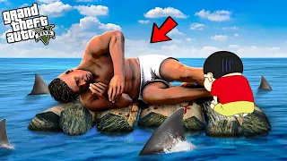 Shinchan and Franklin Spending 24 HOURS in Sea in GTA 5!