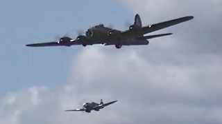 Bf109, Fw190 vs. B17, Spitfire, P40 | MASSIVE AIRSHOW DOGFIGHT
