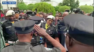 WATCH: Acting IGP Egbetokun Arrives Police Headquarters In Abuja