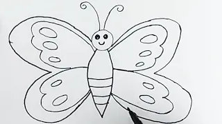 Butterfly Drawing, Painting and Colouring for Kids and Toddlers 🦋 | How to Draw a Butterfly Easy