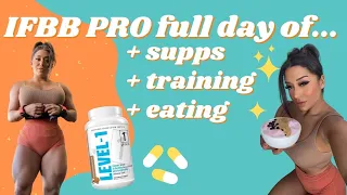 IFBB PRO FULL DAY OF EATING + SUPPS + TRAINING ep.13