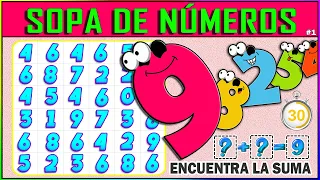 SOPA DE NÚMEROS 🔢 MATEMÁTICAS Prueba De AGILIDAD VISUAL 🧠 Pasatiempos DIVERTIDOS 💪 ENTRENA Tu MENTE