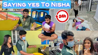 Finally Saying Yes To Nisha For 24 Hours 😅| #nikhilnisha | Nikhil Nisha Vlogs