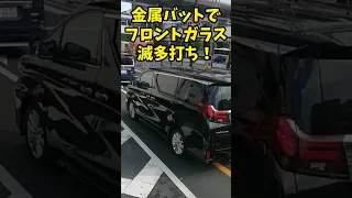 爆音アルファードにブチ切れるおばあちゃん！金属バットでフロントガラス滅多打ち！！