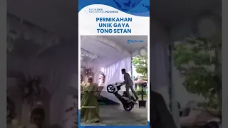 Viral Pernikahan Unik Bak Tong Setan, Pengantin Pria Ngetril Kelilingi Mempelai Wanita