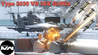 Experiment : 10x type 2030 (Legendary) VS 30x AGM Griffin (T1) Modern Warships