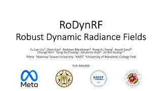 RoDynRF: Robust Dynamic Radiance Fields (CVPR 2023)