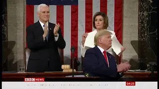 Animosity at the State of the Union (USA) - BBC - 5th February 2020