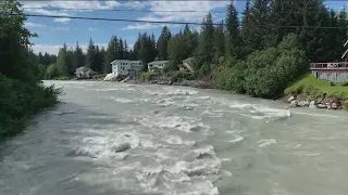 Glacial break causes flooding in Alaska