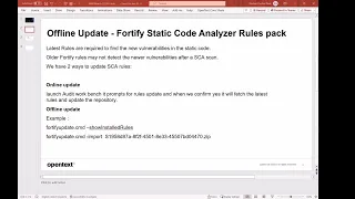 How to update Fortify SCA rules - Offline