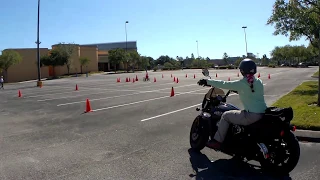 This is what being afraid to lean your motorcycle looks like!