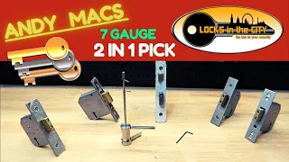 Andy Macs, New 2 in 1 Lever Lock Pick. Picking 3 Lever locks.