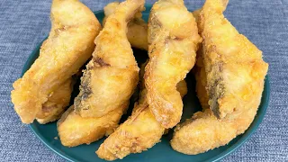 炸魚塊時，放麵粉和澱粉是大錯，飯店大廚教你一招，外酥里嫩還不腥 ，How To Make Super Crispy Fried Fish Recipe