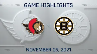 NHL Highlights | Senators vs. Bruins - Nov. 9, 2021