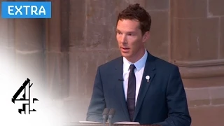 Benedict Cumberbatch reads the poem 'Richard' at the Richard III reburial service | Channel 4