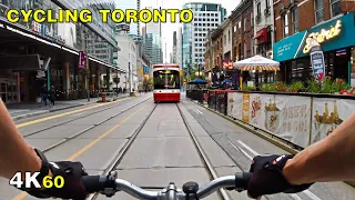Cycling across King Street through downtown Toronto on Oct 2, 2020 [4K]