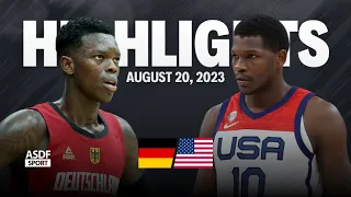 Team USA vs Germany Full Game Highlights (Friendly Game In FIBA World Cup 2023)