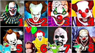 All IT Clown 1 2 3 4 5 6 7 8 Vs Gameplay With Oggy and Jack