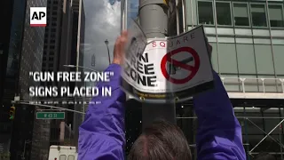 'Gun Free Zone' signs placed in Times Square