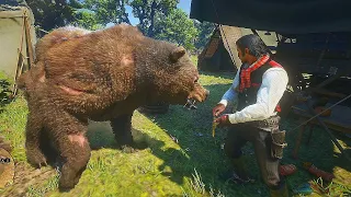 Arthur Brings Grizzly Bears To The Camp - RDR2