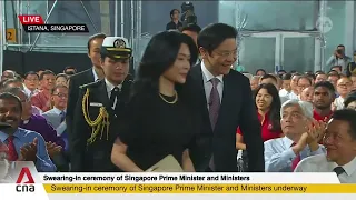 Deputy Prime Minister Lawrence Wong and wife Loo Tze Lui arrive! | Swearing-in Ceremony 2024