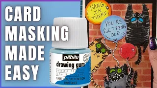 😱Card Making Masking 💥 SECRETS Revealed using Drawing Gum, Stamps & Stencils | Funny Birthday Card