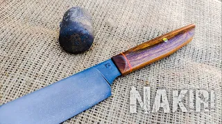 WOOTZ steel from IRON powder . Making a japanese NAKIRI knife