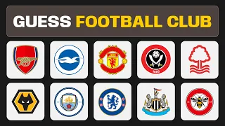 Guess the Football Club in Premier League 2024 | 20 Team Logos Quiz #guesthelogo