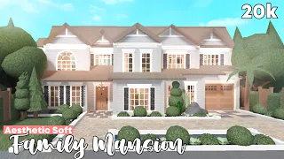 Roblox | Bloxburg: 20k Aesthetic Soft Family Roleplay Mansion  - No Largeplot (FULL BUILD)