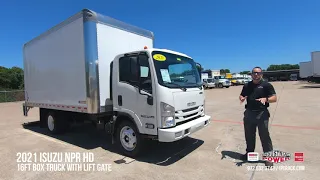 2021 Isuzu NPR HD 16ft box truck with Maxon 2500lb tuck-away lift gate | #13004