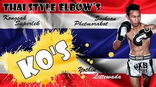 Thai Style Elbow's KO's (Kongsak,Yothin,Superlek,Saeksan,Littewada,Petchmoracot)