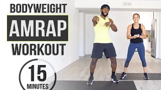 15 Minute High Intensity AMRAP Workout (No Equipment + Low Impact)
