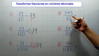 TRANSFORMAR UNA FRACCIÓN EN DECIMAL  PARTE 2