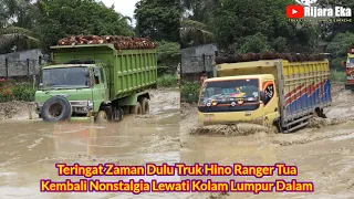 Teringat Zaman Dulu Lihat Kehebatan Truk Hino Ranger Tua Lewati Kolam Lumpur Dalam